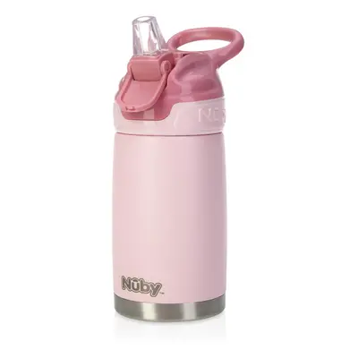 Nuby Thirsty Kids No Spill Flip-It Reflex Stainless Steel Travel Cup or Water Bottle - Oz - 18+ 