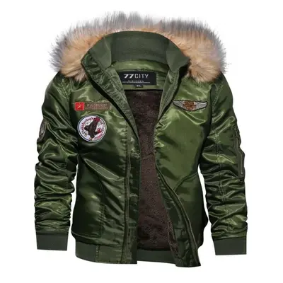 (green, XXXXL) Male Pilot Jackets Winter Autumn Bomber Cotton Coat Jacket Casual Jacket