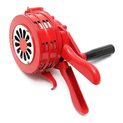 (red) 1pc 110db Hand Crank Siren Horn Manual Operated Metal Alarm Air Raid Emergency Safety