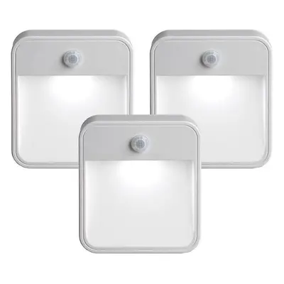 Battery-powered Motion-sensing Led Stick-anywhere Nightlight, 3-pack, White, Count