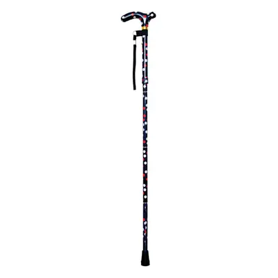 Deluxe Ambidextrous Foldable Walking Cane - Height Settings - Polka Dot