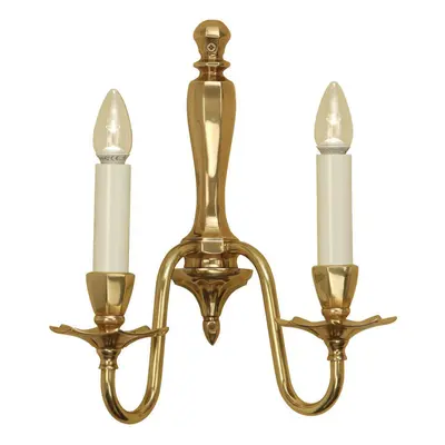 Luxury Traditional Twin Wall Light Solid Brass & Ivory Candelabra Dimmable Lamp