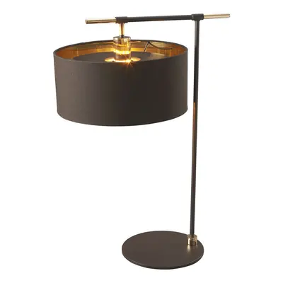 Table Lamp Shade Gold Metallic LIning Brown Highly Polished Brass LED E27 60W