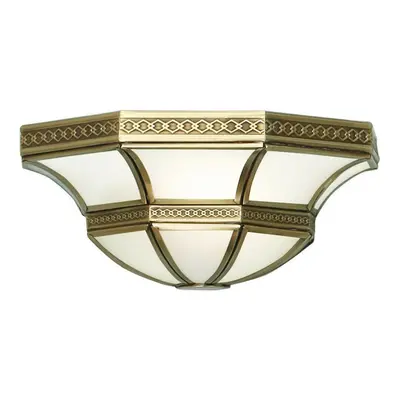 Luxury Traditional Wall Light Antique Brass & Frosted Glass Shade Dimmable Lamp