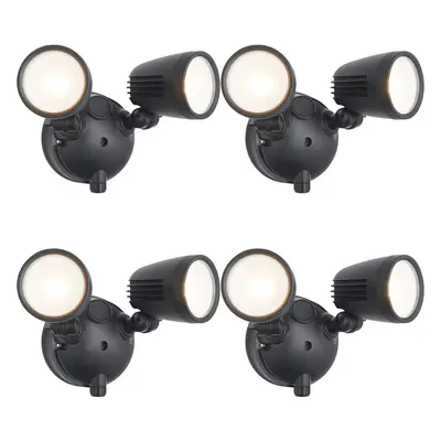 4 PACK Twin Light Outdoor Adjustable Spot Light - x 10W CCT LED Module