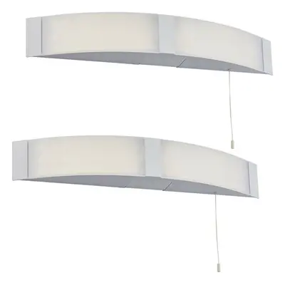 2 PACK LED Bathroom Wall Light 2x 6W Cool White IP44 Modern Over Mirror Lamp