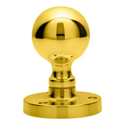 PAIR Solid Ball Mortice Door Knob 45mm Diameter Polished Brass Door Handle