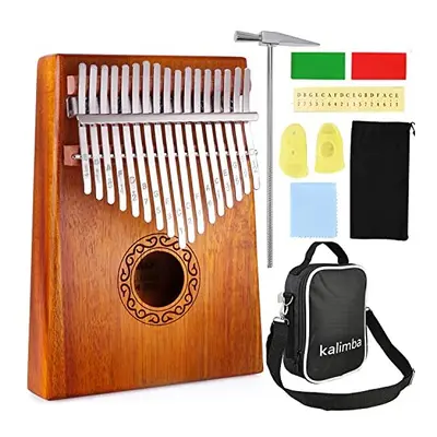 Kalimba Keys Thumb Piano with Study Instructions Tuning Hammer Portable bag Mahogany Wood for Ad