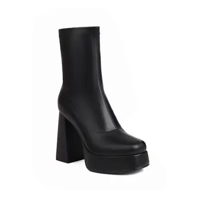 (black, 43) 8.women&apos;s High Heeled Short Boots, Sexy European And American Style Waterproof 