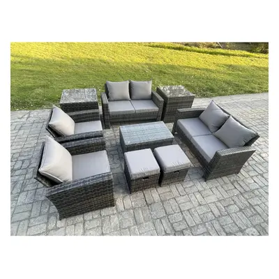 Fimous Garden Furniture Sets Pieces Outdoor Rattan Furniture Manual Wicker Patio Sofa Chair Set 