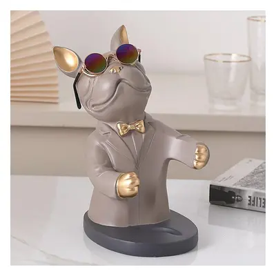 (brown) French Bulldog Sculpture Figurine Wine Rack Wine Bottle Holder Modern Living Room Decora