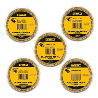 5x Dewalt DT20651-QZ Line Trimmer Wire 2mm 68.6m Dewalt DCM561 DCM561P1 DCM561PB