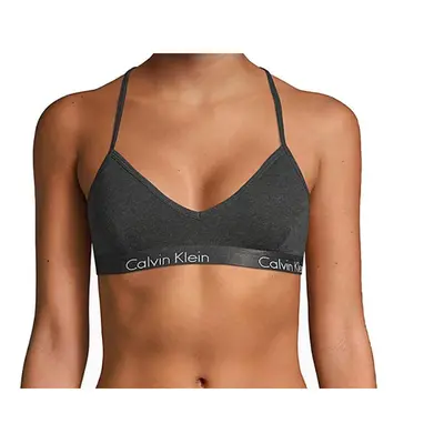 Calvin Klein Women's Motive Cotton Lightly Lined Bralette Charcoal He