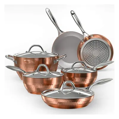 cOOKSMARK 10-Piece Diamond Nonstick ceramic Induction cookware Set Scratch-Resistant Pots and Pa