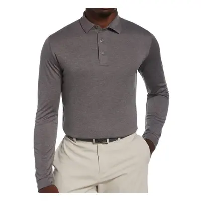 Callaway Mens Swing Tech Essential Long Sleeve Golf Polo Shirt Quiet Shade Heather 3X Large Tall