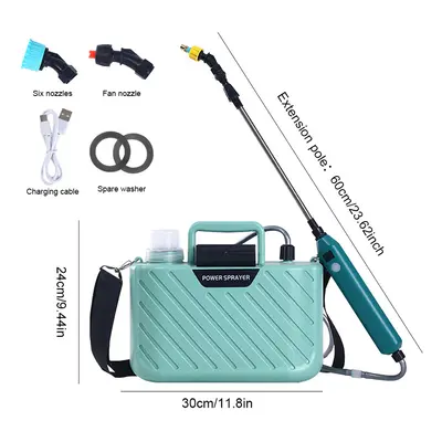 (Green) L Powerful Electric Sprayer Electric Sprayer with Mist Nozzles USB Rechargeable Electric