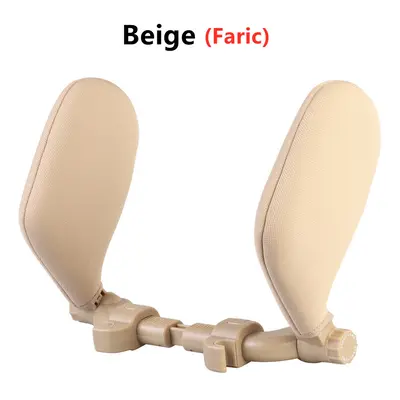 (Cloth Beige) Car Neck Headrest Pillow Cushion Car Seat Memory Foam Pad Sleep Side Head