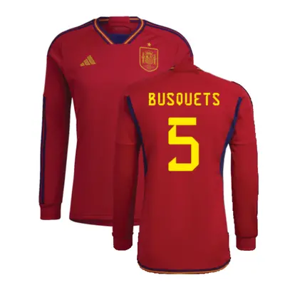 (3XL) Spain Long Sleeve Home Shirt (BUSQUETS 5)