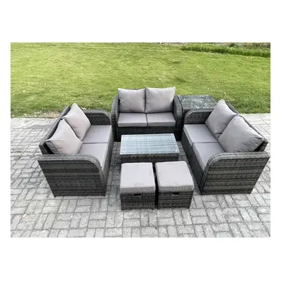 Fimous Outdoor Garden Furniture Sets Seater Wicker Rattan Furniture Sofa Sets with Side Table Sm