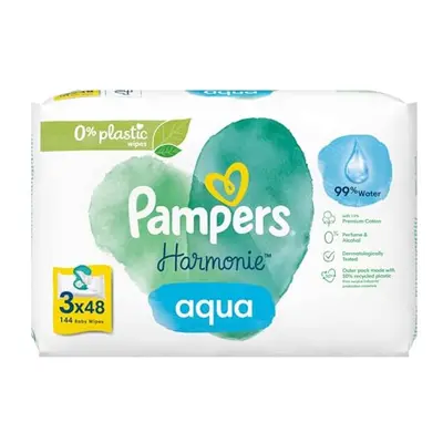 Baby Wet Wipes Harmony Aqua, Wipes (3 x 48), Gentle Skin Protection for Delicate Skin with 99% W