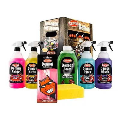 CarPlan Demon 7pc Car Care Gift Pack - Includes Demon Shine, Demon Wheels, Demon Foam, Demon Tyr