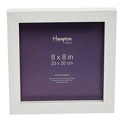 Hampton Frames NORDIC 8x8 (20x20cm) White Deep Square Picture Photo Frame Plexi (Non-Glass) NOR8