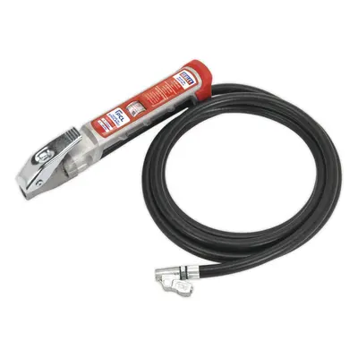 Premium Tyre Inflator - Twin Push-On Connector - 2.5m Long Reach Hose & Gauge