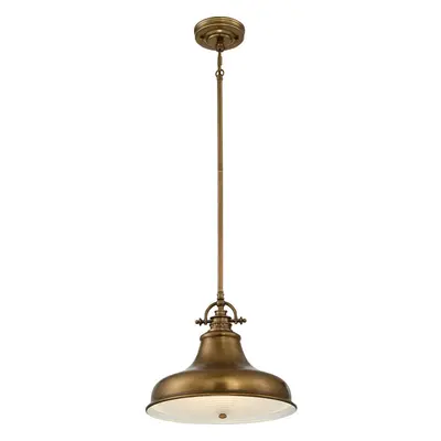 1 Bulb Ceiling Pendant Light Fitting Weathered Brass LED E27 100W Bulb