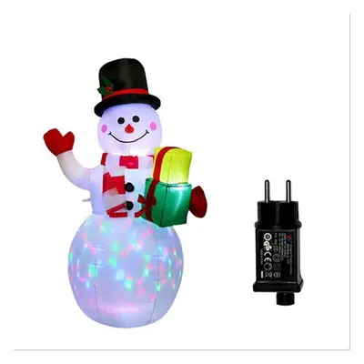 (US Plug) Led Illuminated Inflatable Snowman Air Pump Inflatable Toys Indoor Outdoor Holiday Chr