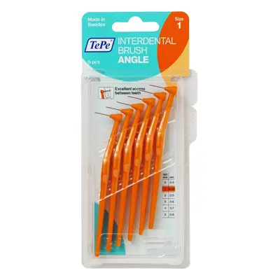 Tepe Angled 0.45mm Orange Interdental Brushes - Pack of