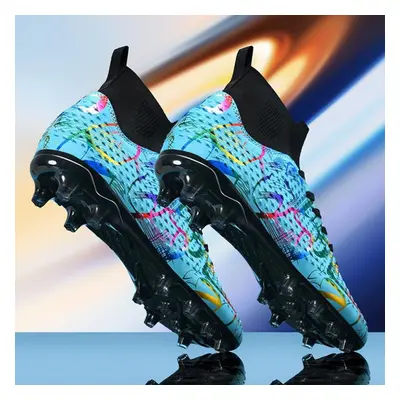 (blue, 43) Men Soccer Shoes Kids Football Boots Women Professional Soccer Cleats Antiskid Chauss