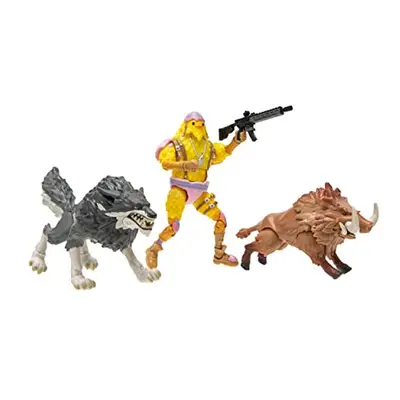 FNT1073 Duo Mode-4-inch Articulated Wolf, Boar and Cluck Figures with Weapon Accessory, Multicol