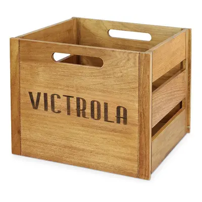 Victrola Wooden Crate - Table Top Album Holder and Organizer for All R