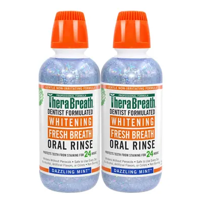 Therabreath Whitening Fresh Breath Oral Rinse, Dazzling Mint, Ounce (Pack Of 2)