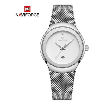 (silver) Naviforce Womenâs Quartz Watches Fashion Ladies Stainless Steel Luxury Dresses Wristw