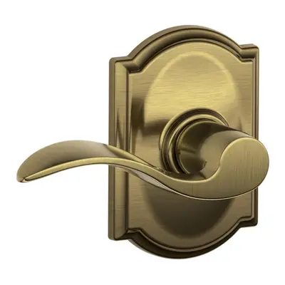 SCHLAGE Accent Lever with Camelot Trim Hall and Closet Lock in Antique Brass - F10 ACC CAM