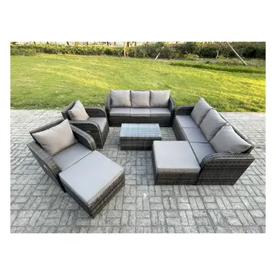 Fimous Wicker PE Rattan Garden Furniture Set Seater Outdoor Lounge Sofa Set with Coffee Table Bi