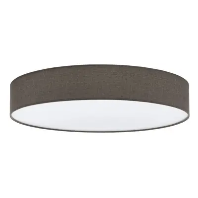 Flush Ceiling Light Colour White Shade Brown White Fabric Linen Bulb E27 5x25W