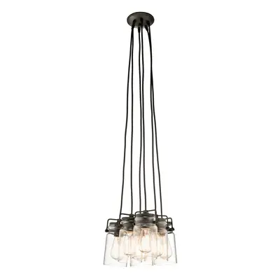 6 Bulb Ceiling Pendant Light Fitting Olde Bronze LED E27 60W Bulb