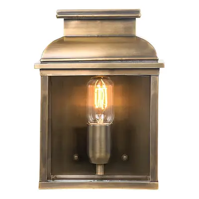 Outdoor IP44 Wall Light Aged Brass LED E27 100W d02001