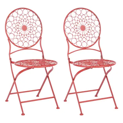 Set of Garden Chairs SCARIO Metal Red