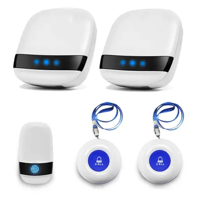 (3 Transmitter Plug-in Receiver) Wireless Caregiver Pager Elderly Alarm Call Button Personal Ala