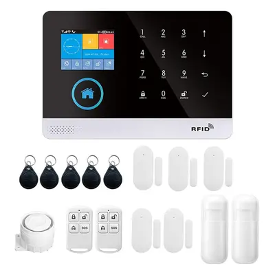 433MHz Wireless WIFI + GSM Auto-dial Alarm Security System LCD Display Door Sensor Remote Contro