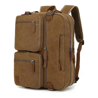 (khaki) Fashion Men&apos;s Multifunctional Business Handbag Shoulders Bag Large Capacity Travel 