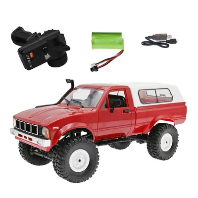 (C24 Red) WPL C64-1 RC CAR 4WD Climbing Car Off Road Vehicle 1/16 2.4G Full Scale C64 Pickup Tru