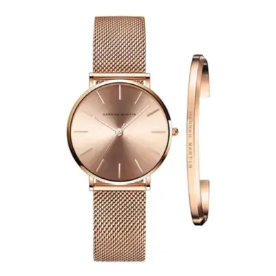 (rose gold) Hannah Martin Women Quartz Watches Bracelet Japan Top Luxury Brand Ladies Fashion Ca