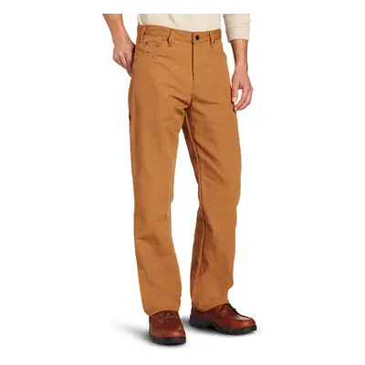 Dickies Men's Relaxed Fit Straight-Leg Duck Carpenter Jean Brown 38W