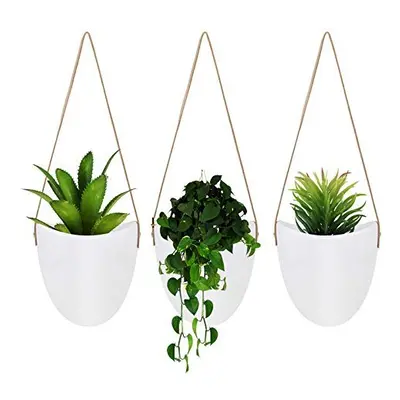 Ceramic Wall Hanging Planter Indoor for Succulent,Cactus,Air Plants,House Hanging Pots Set with 