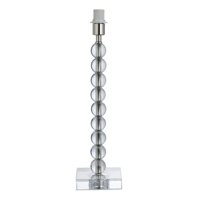 Crystal Glass Table Lamp Base - Polished Nickel Metalwork - Bedside Desk Light