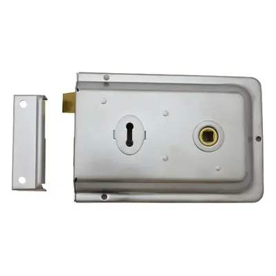 Traditional Contract Rim Deadlock x 102mm Satin Chrome Door Latch